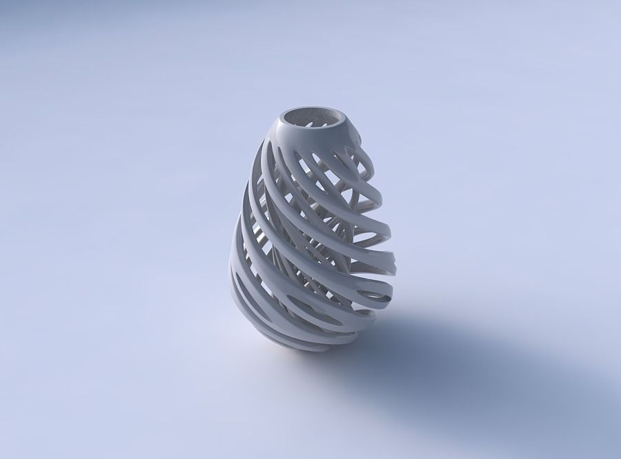 Vase taper with twisted inner and outer lines twisted 3D print model_3