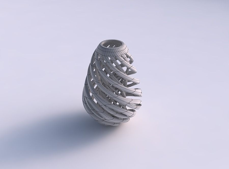 Vase taper with twisted inner and outer lines twisted 3D print model_5