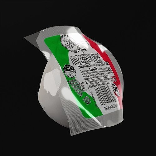 Package Of Mozzarella 3D model 2