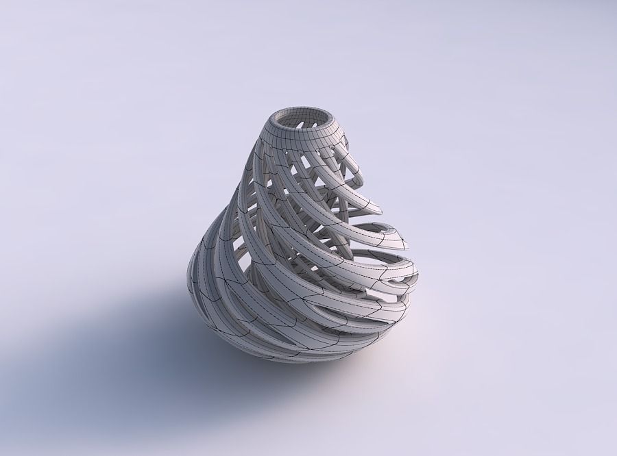 Vase taper with twisted inner and outer lines twisted and tap... 3D print model_5