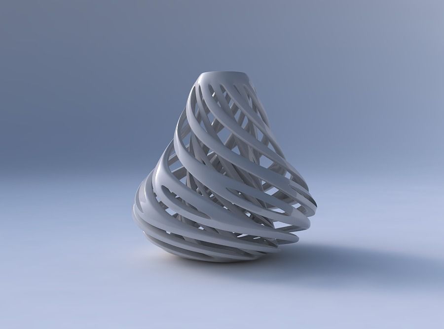Vase taper with twisted inner and outer lines twisted and tap... 3D print model_4