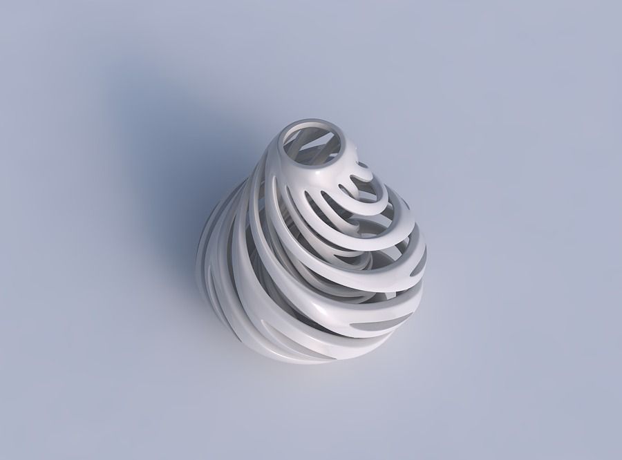 Vase taper with twisted inner and outer lines twisted and tap... 3D print model_1