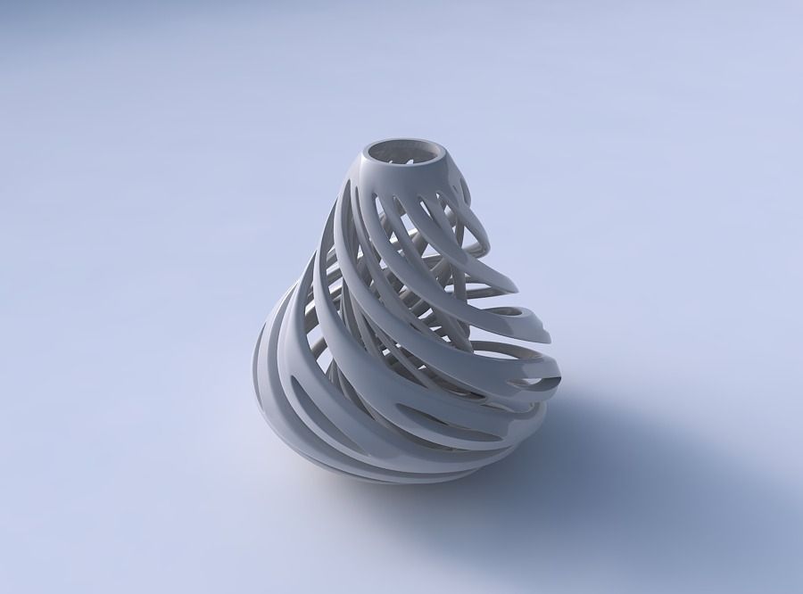 Vase taper with twisted inner and outer lines twisted and tap... 3D print model_3