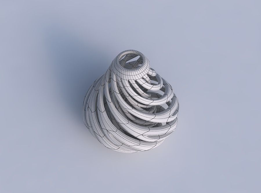 Vase taper with twisted inner and outer lines twisted and tap... 3D print model_6