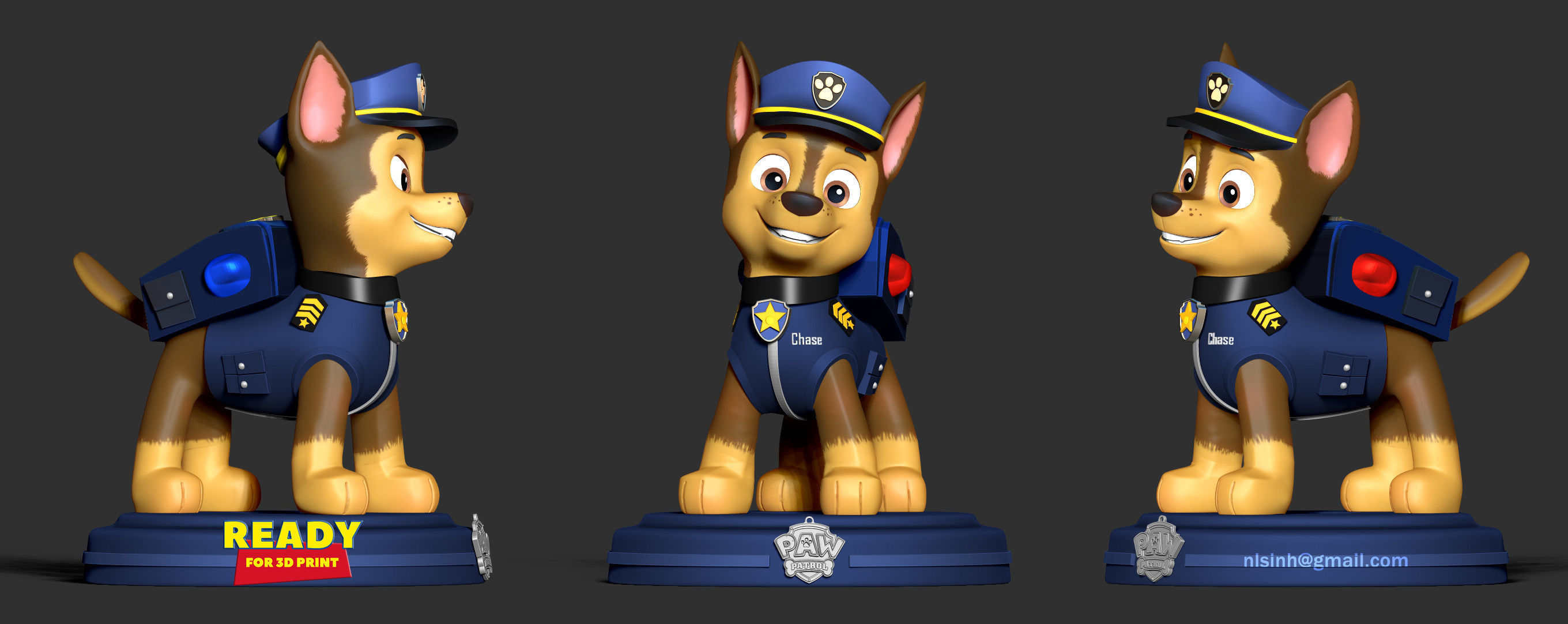 Chase - Paw Patrol The Movie 3D print model_1