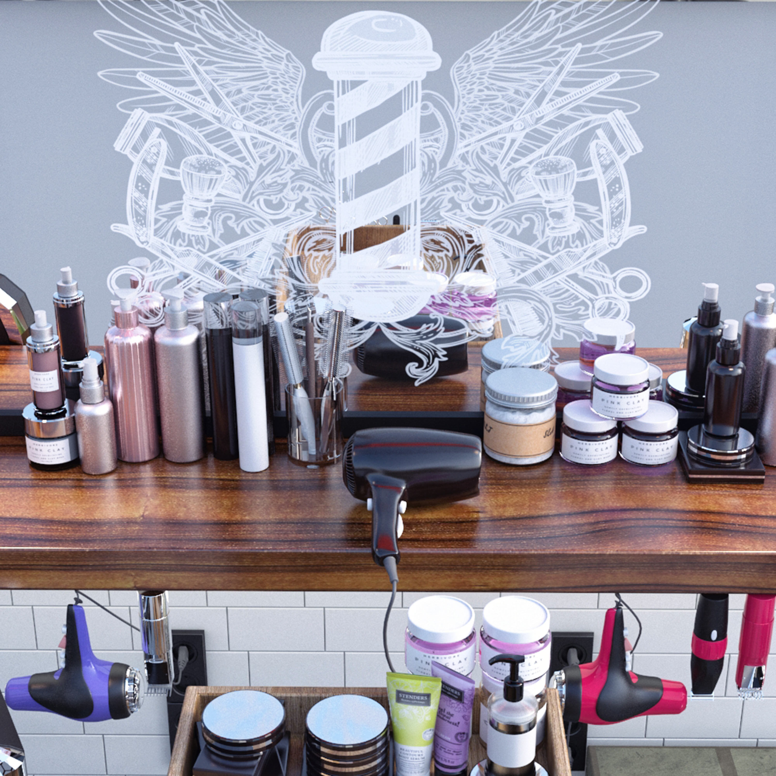 Barber Shop 3D model_1