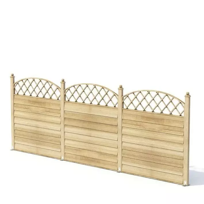 Wooden Texture Garden Fence 3D model