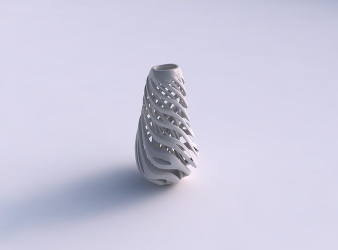 Vase taper with twisted inner and outer lines twisted and tap... 3D print model