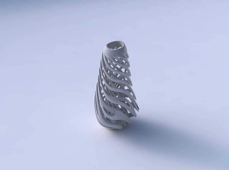 Vase taper with twisted inner and outer lines twisted and tap... 3D print model_3