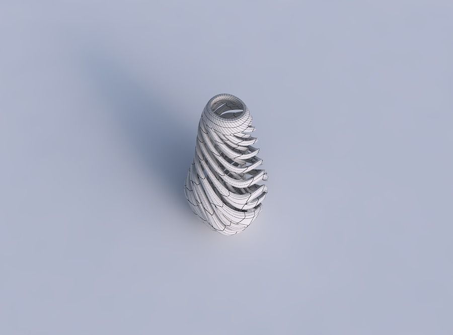 Vase taper with twisted inner and outer lines twisted and tap... 3D print model_6
