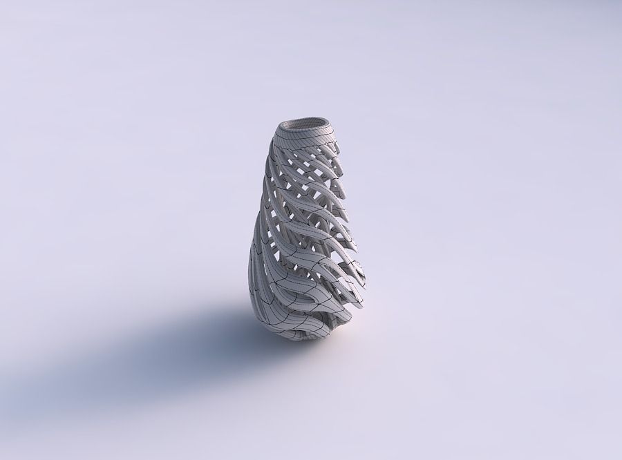 Vase taper with twisted inner and outer lines twisted and tap... 3D print model_5