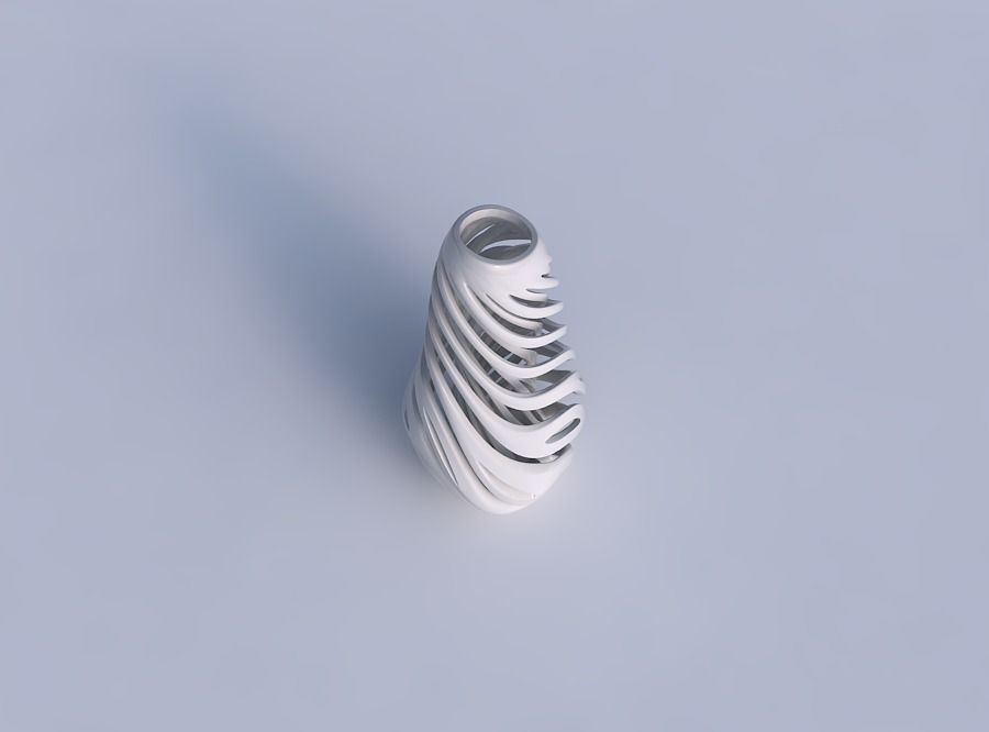 Vase taper with twisted inner and outer lines twisted and tap... 3D print model_1