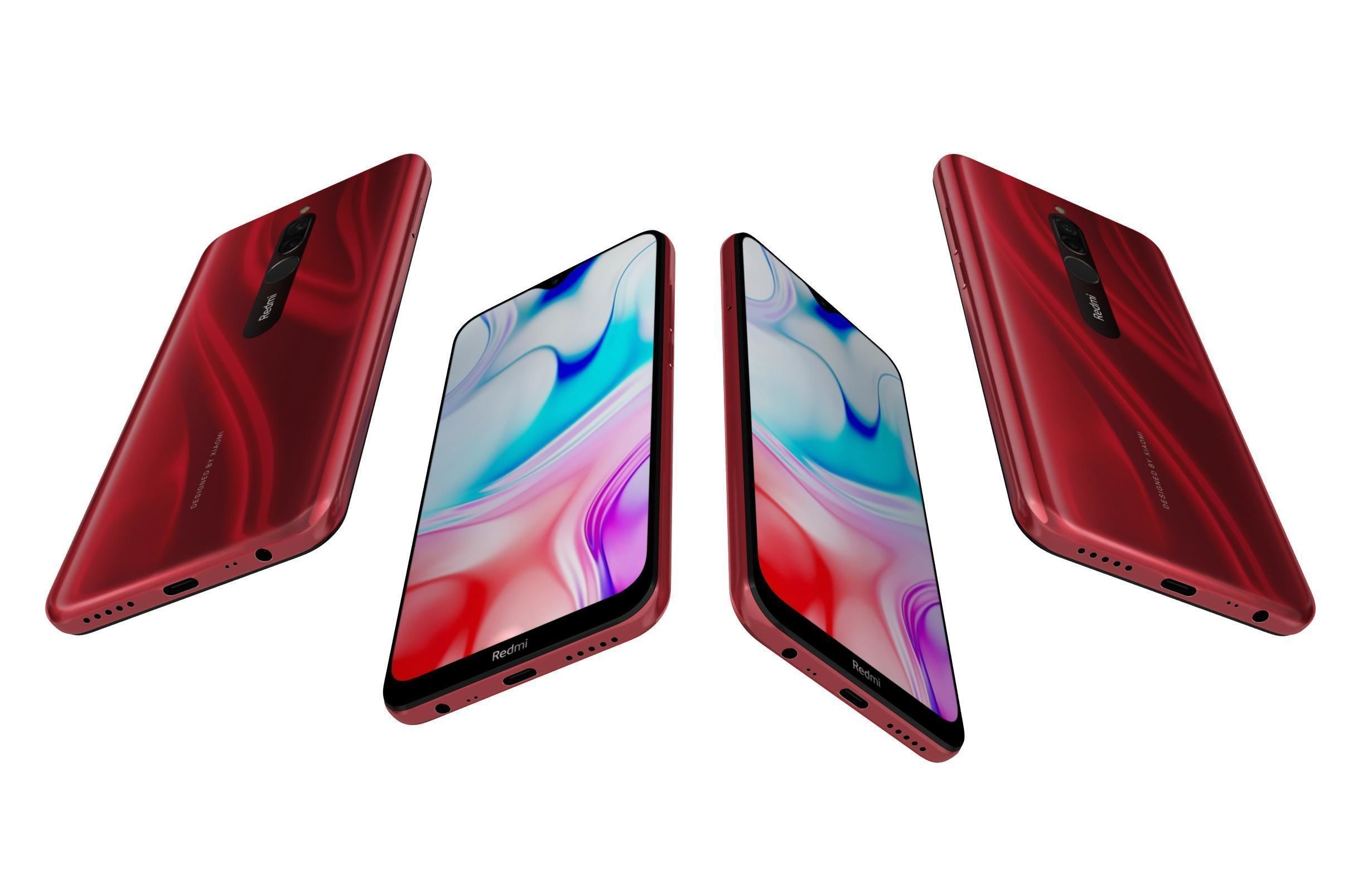 Xiaomi Redmi 8 Ruby Red 3D model_5
