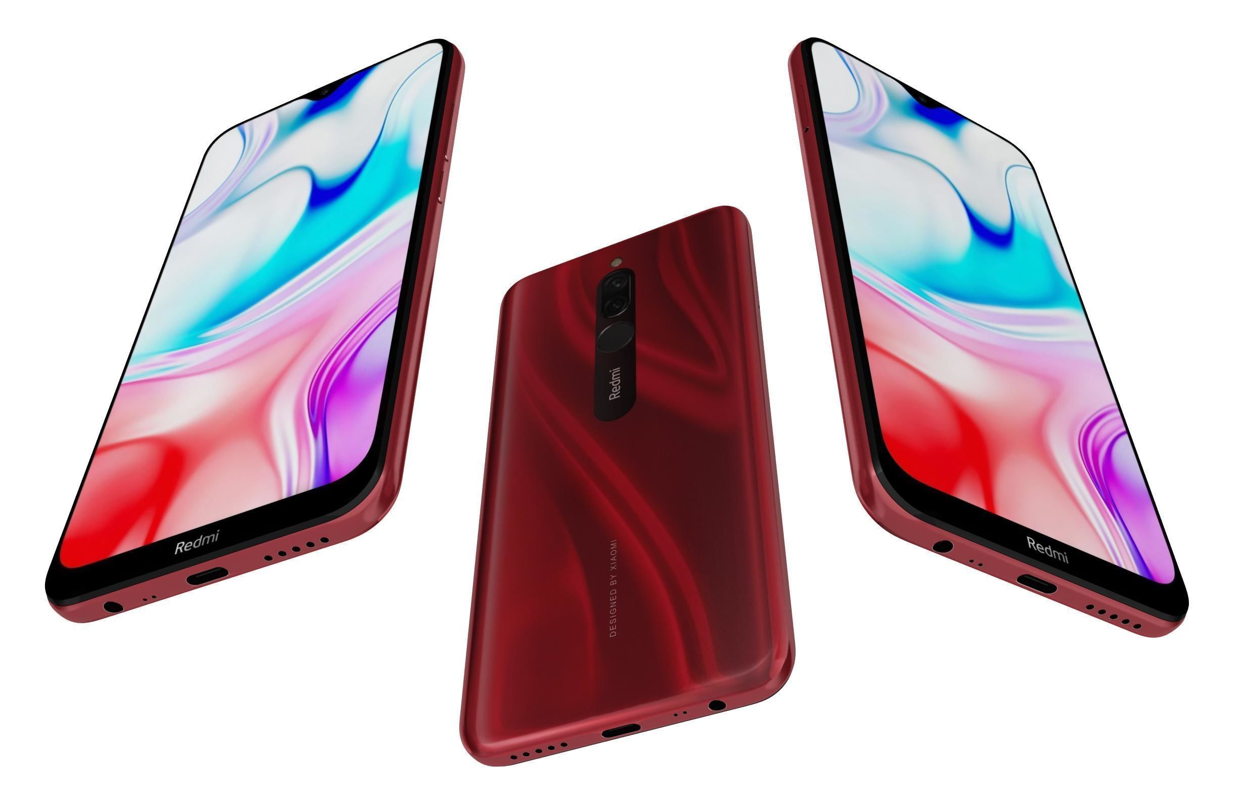 Xiaomi Redmi 8 Ruby Red 3D model_2