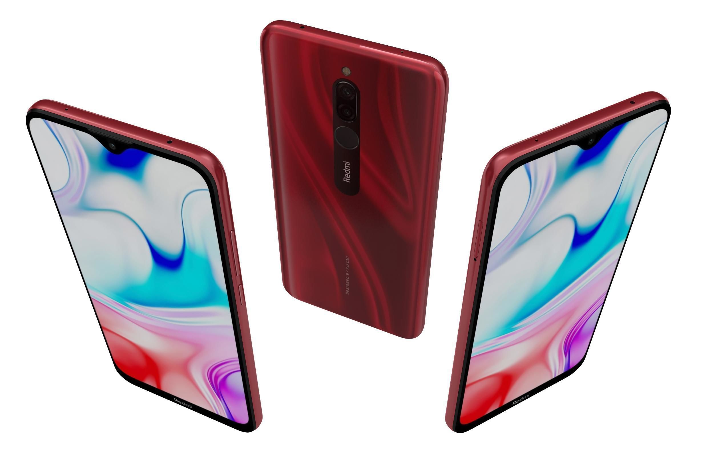 Xiaomi Redmi 8 Ruby Red 3D model_1