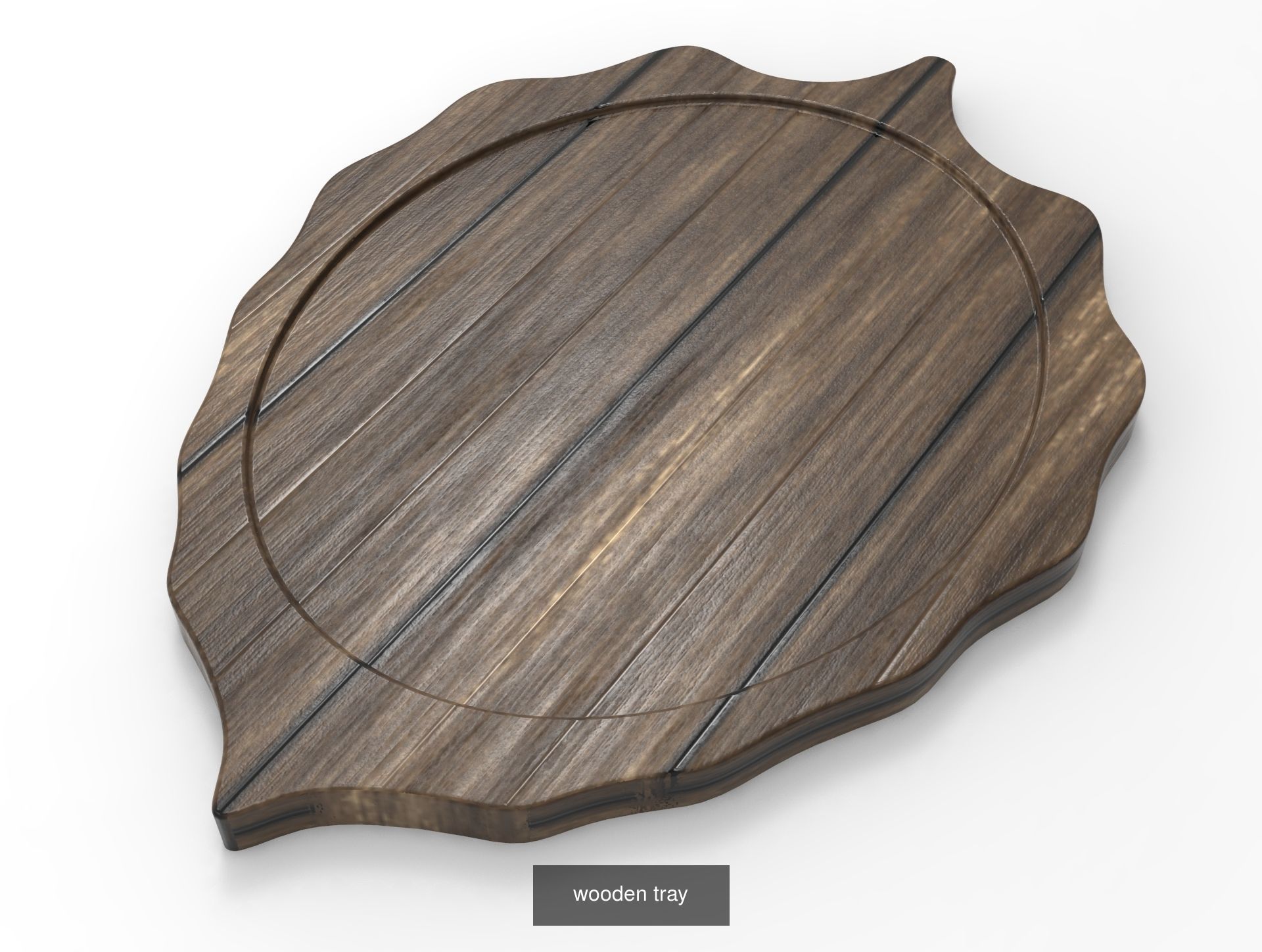 Kitchenware wooden tiki mug with face 3D Model Collection_9