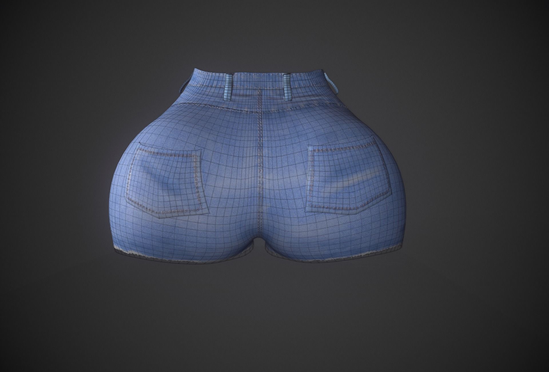 Ripped Jean short  Low-poly 3D model_2