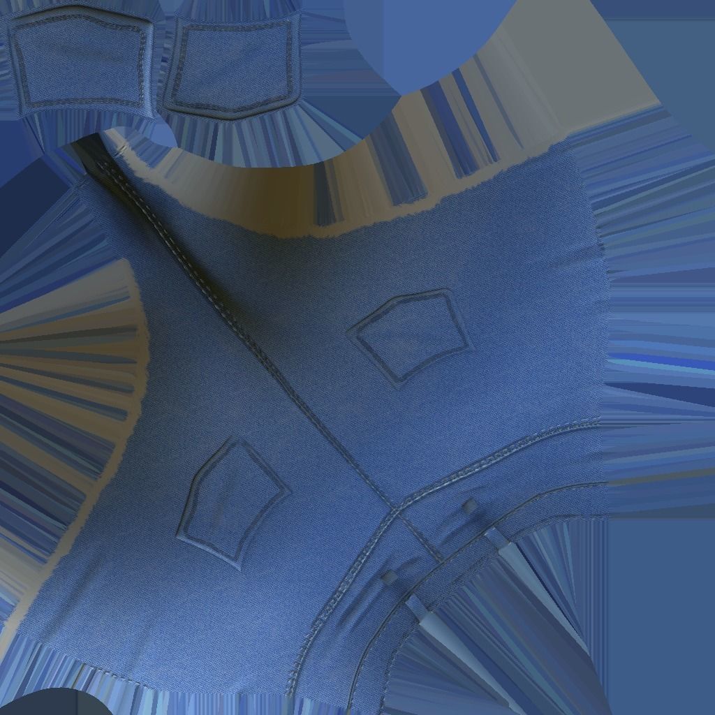 Ripped Jean short  Low-poly 3D model_6