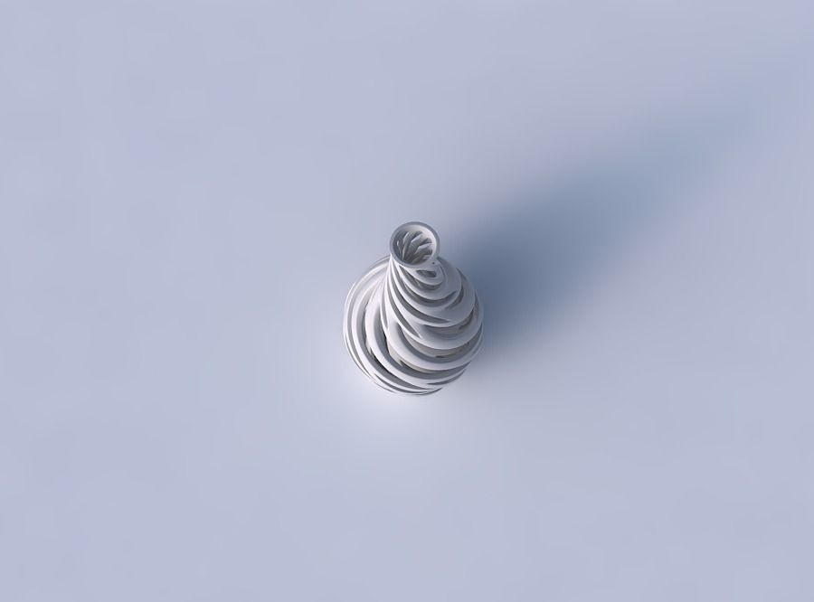 Vase taper squeezed neck with two layerd lattice very twisted 3D print model_2