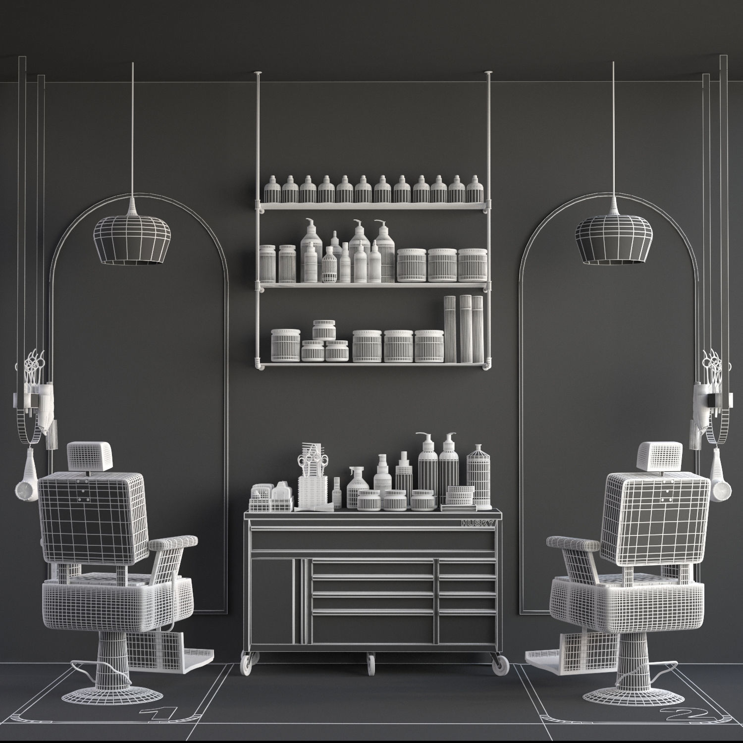 Baber shop 6 3D model_2