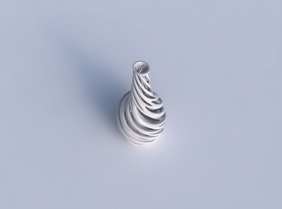 Vase taper squeezed neck with two layerd lattice very twisted... 3D print model_1