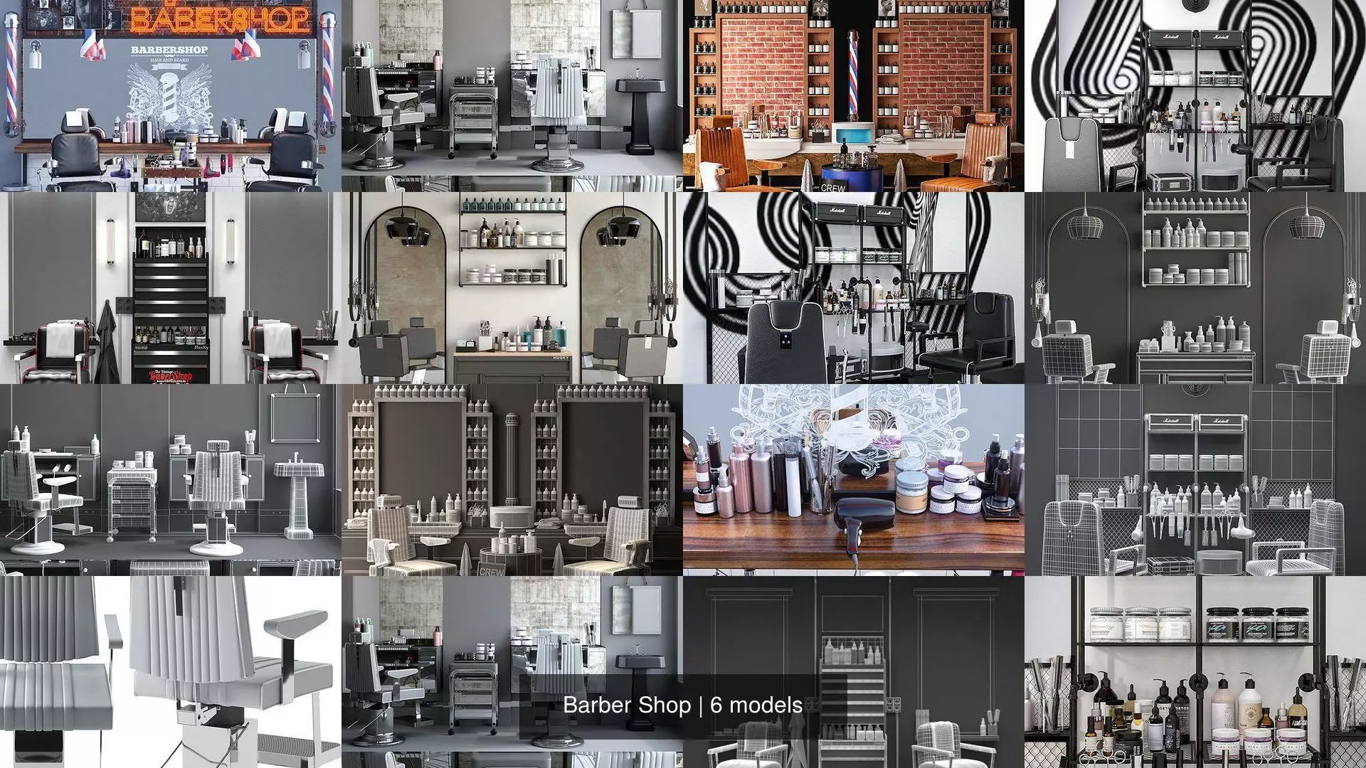 Barber Shop 3D Model Collection_0
