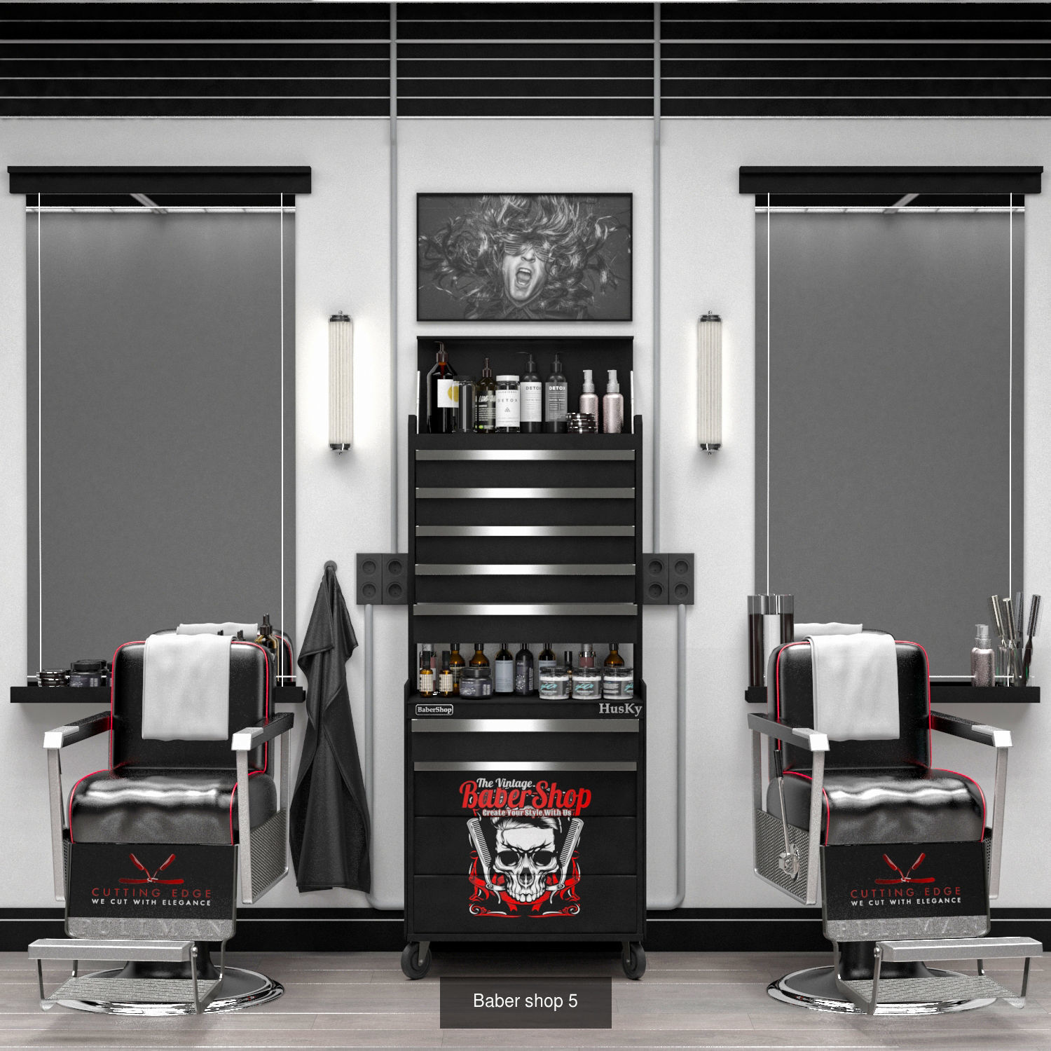 Barber Shop 3D Model Collection_5