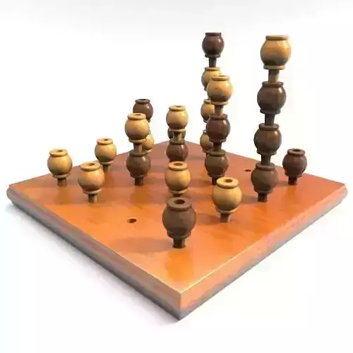 Gomoku 3D wooden chess board 3D model Gomoku 3D wooden chess board 3D model