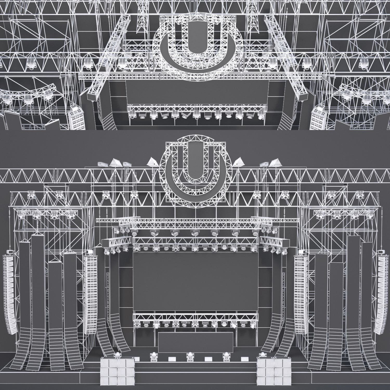 EDM Concert Stage 3D model_2