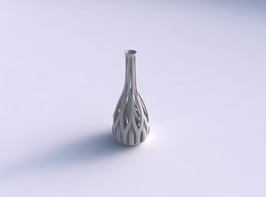 Vase taper squeezed neck with two layerd lattice tapered