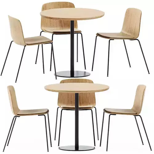 Table Sarek by Boln and Wooden Chair Rama by Kristalia