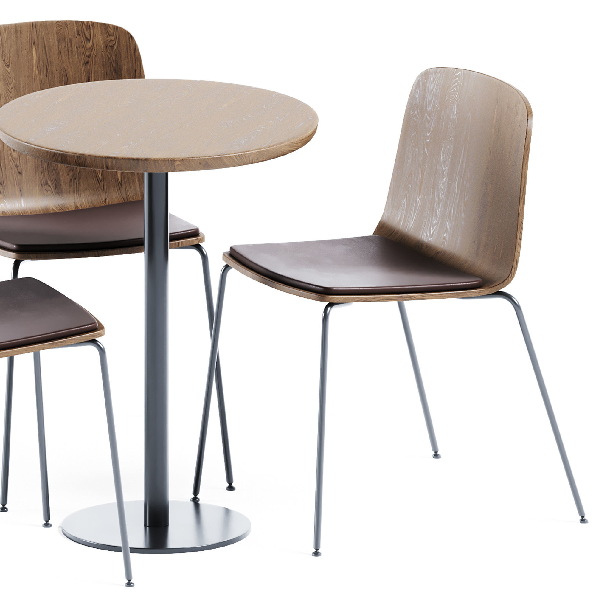 Easy Mix and Fix Table by Ton and Wooden Chair Rama by Kristalia 3D model_2