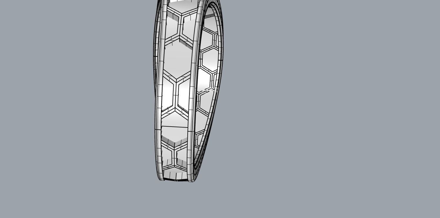 Honeycomb ring 3D print model_17