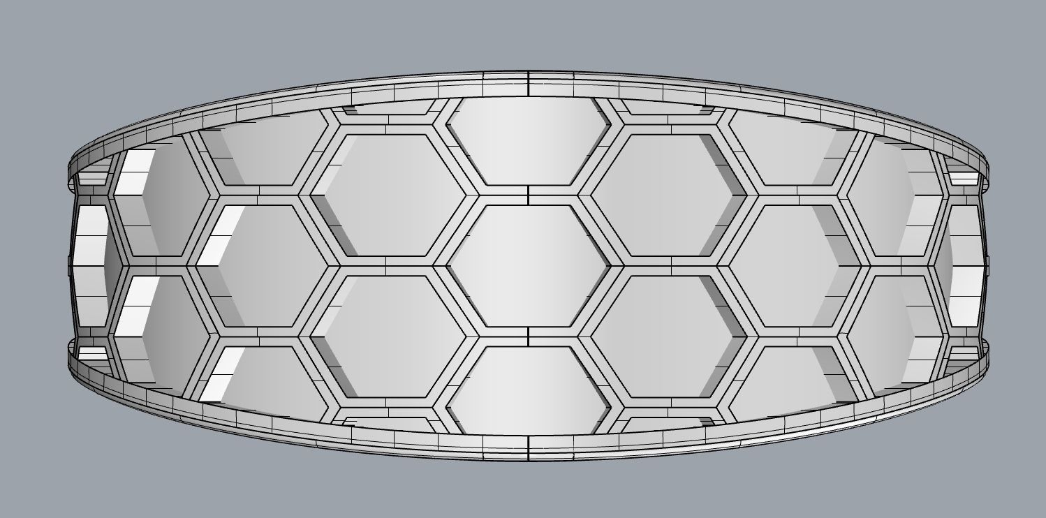 Honeycomb ring 3D print model_11
