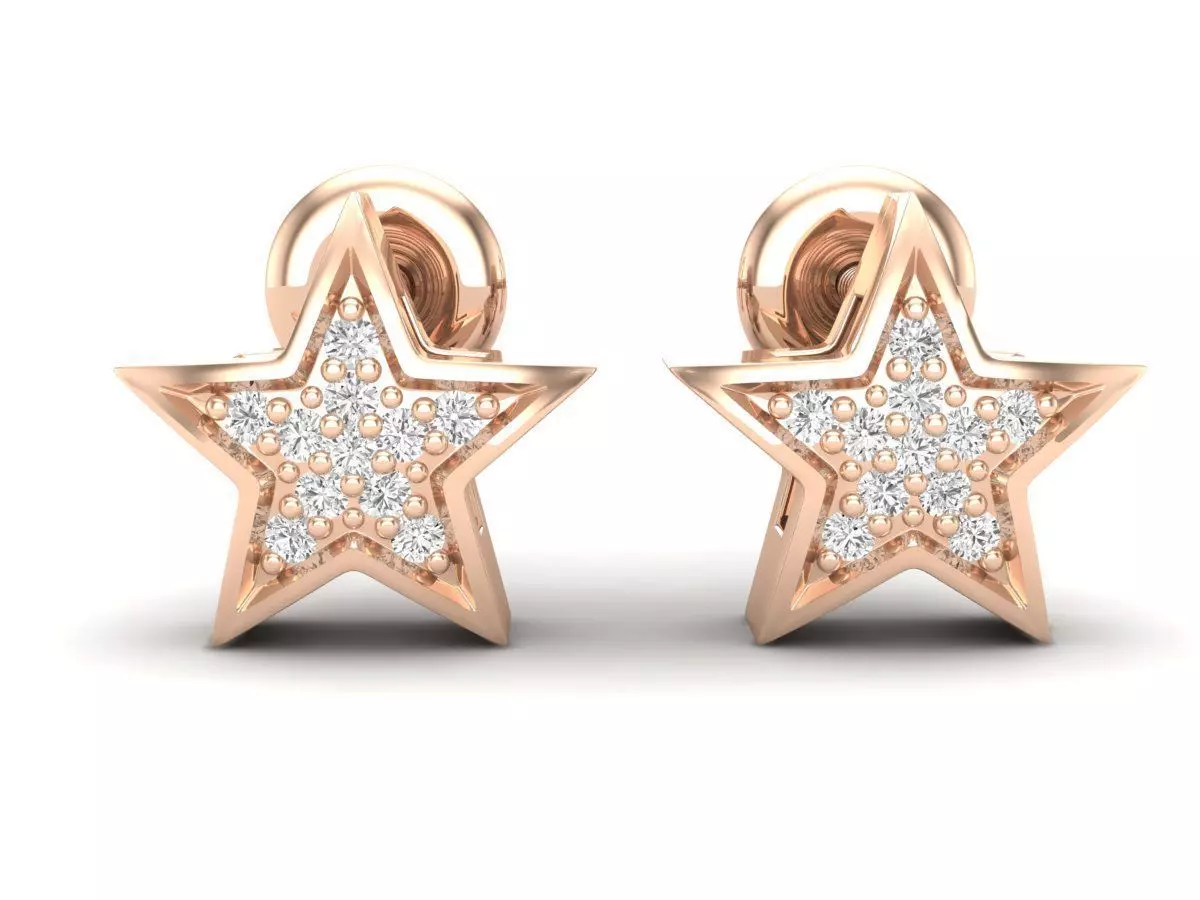 Star earrings for woman 3D print model