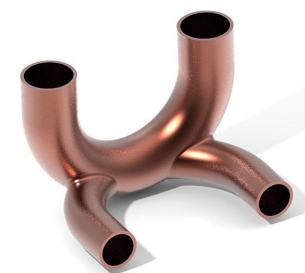 Classic Copper U Fitting 3D print model_1