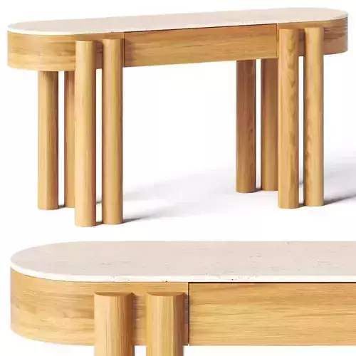 Crate and Barrel Oasis Oval Wood Console Table