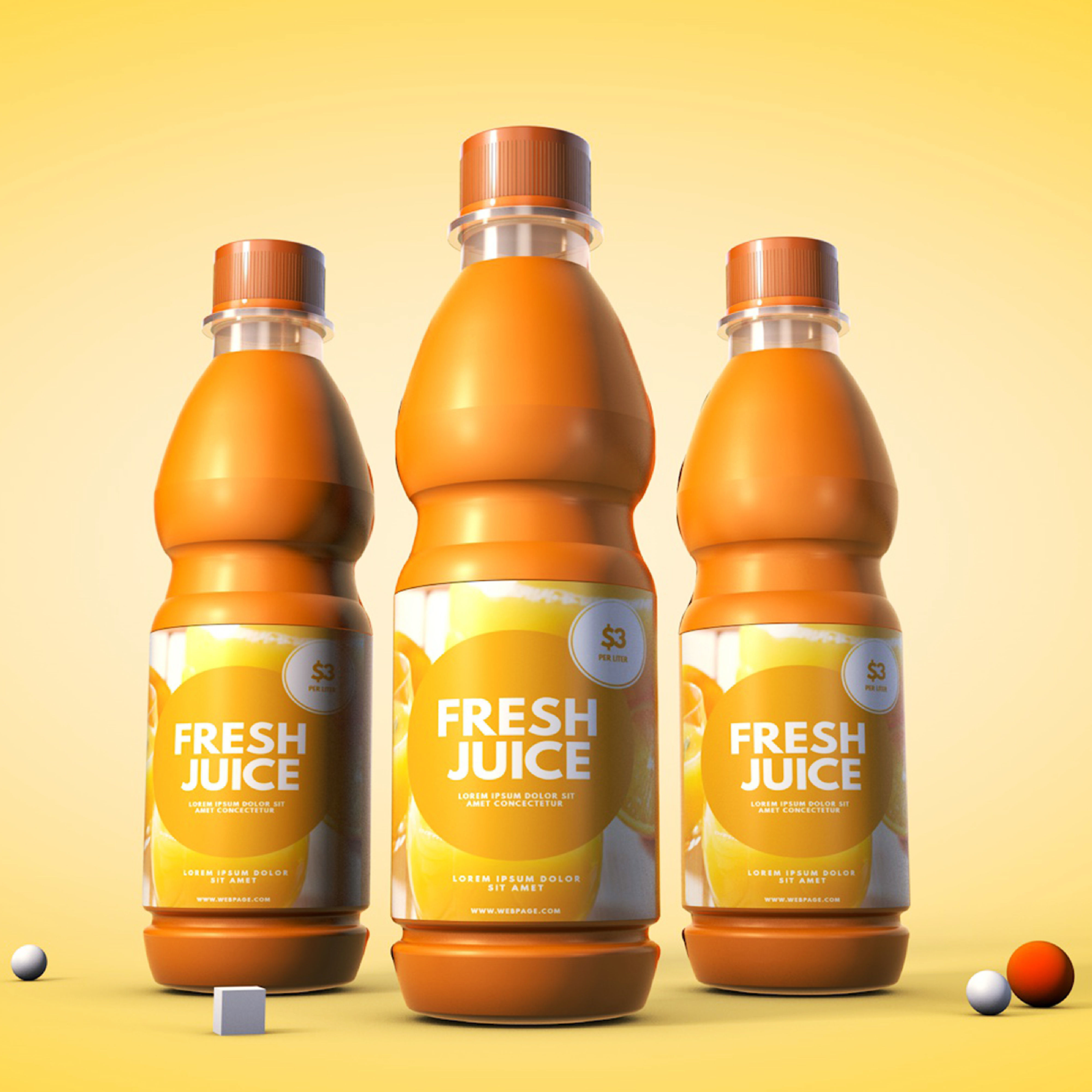 Juice Bottle 3D model_2