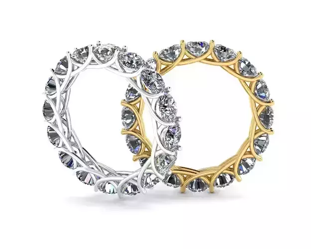 Diamond Eternity Ring 3d model 3D print model 3D print model