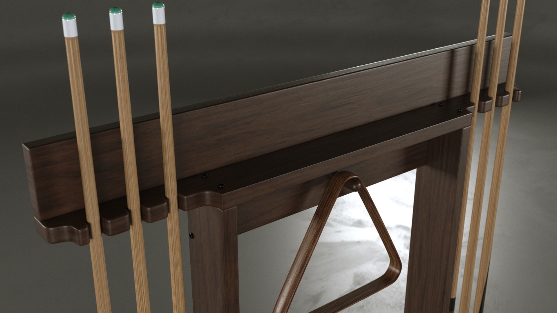 Cue Pool Rack 3D model_3