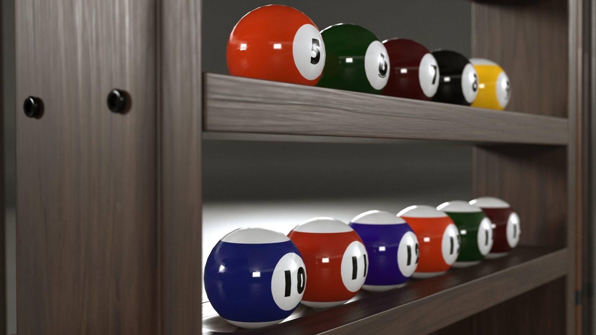 Cue Pool Rack 3D model_4