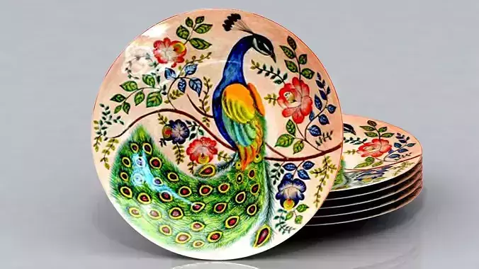 Plate peacock set