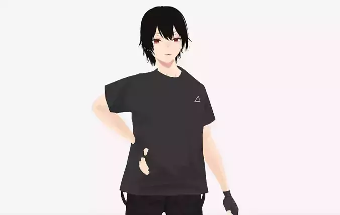 SciFi 3d anime kawaii boy character c29 