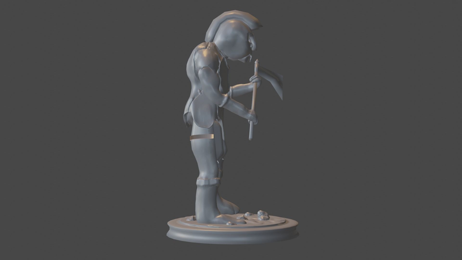 The orc statue of knight holding sword 3D print model_6