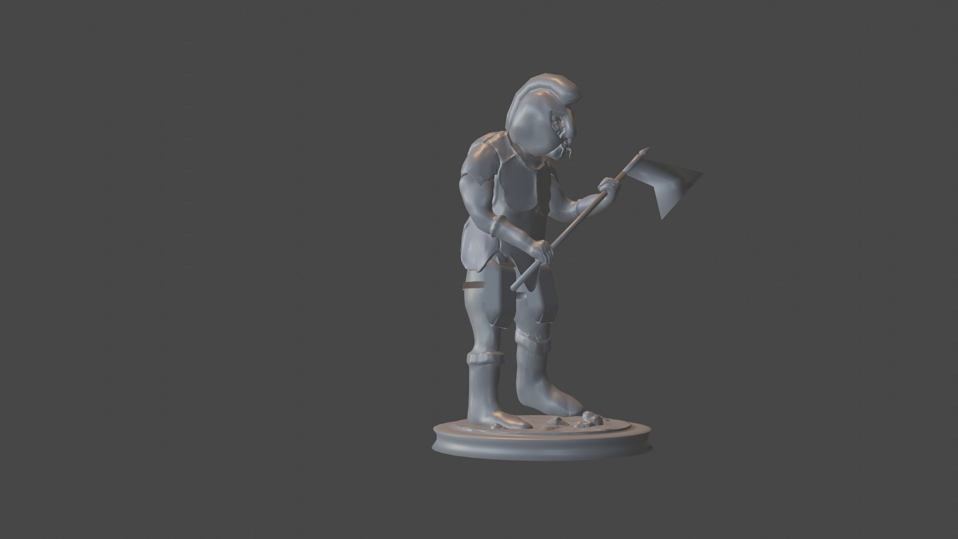 The orc statue of knight holding sword 3D print model_7