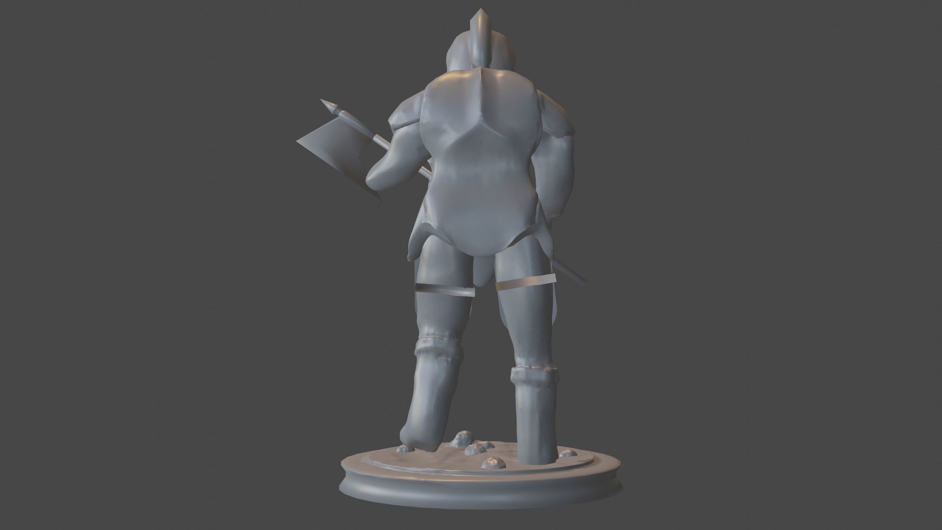The orc statue of knight holding sword 3D print model_4