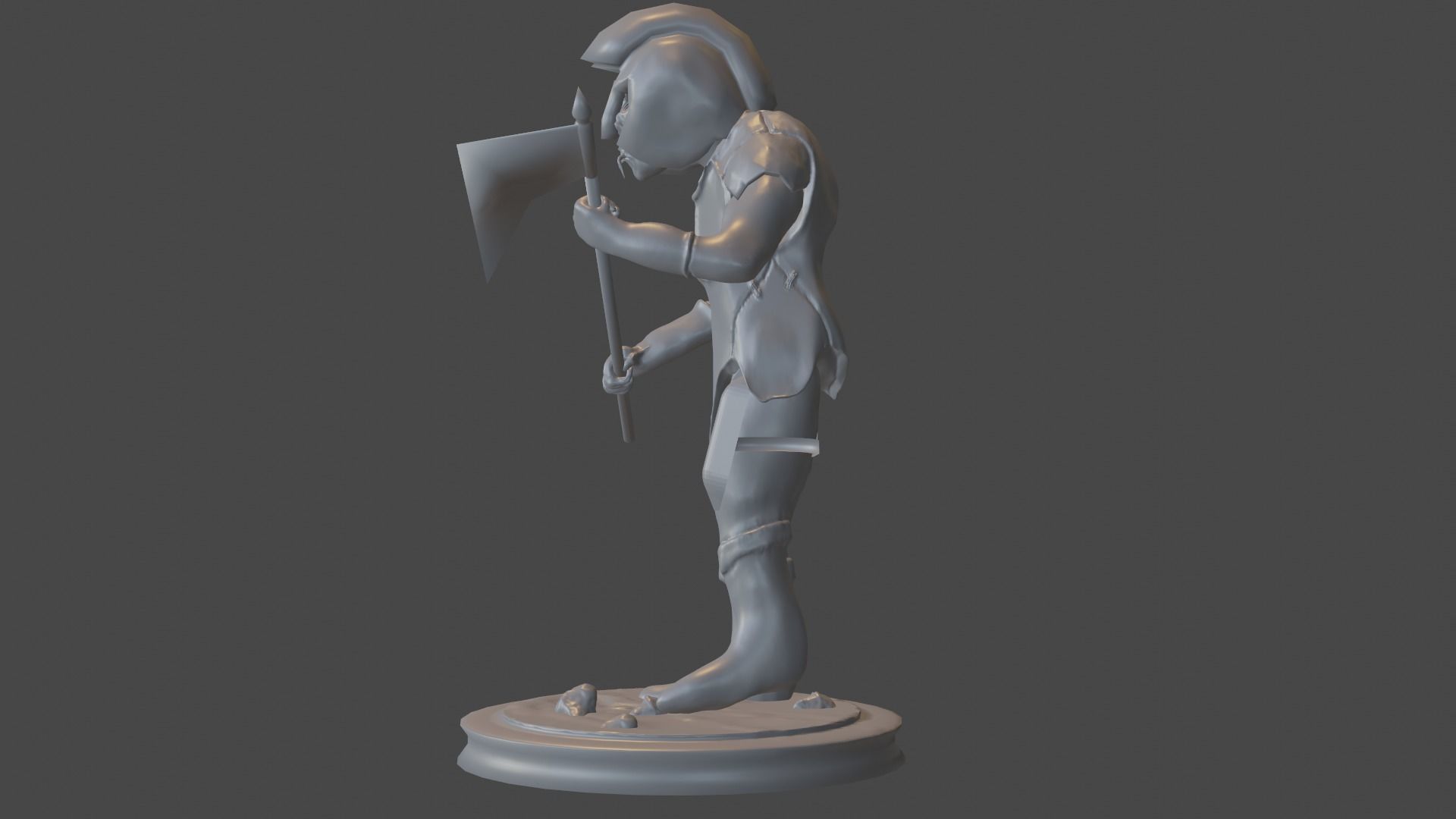 The orc statue of knight holding sword 3D print model_2
