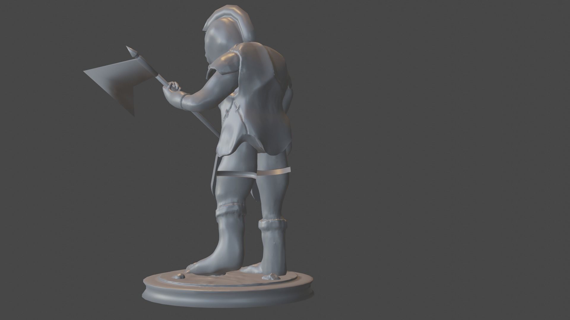 The orc statue of knight holding sword 3D print model_3