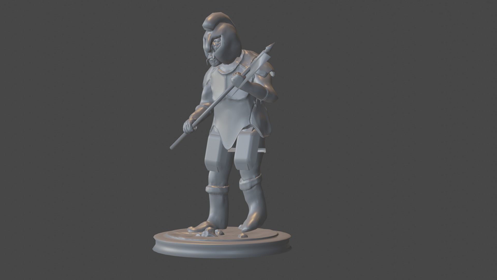 The orc statue of knight holding sword 3D print model_1