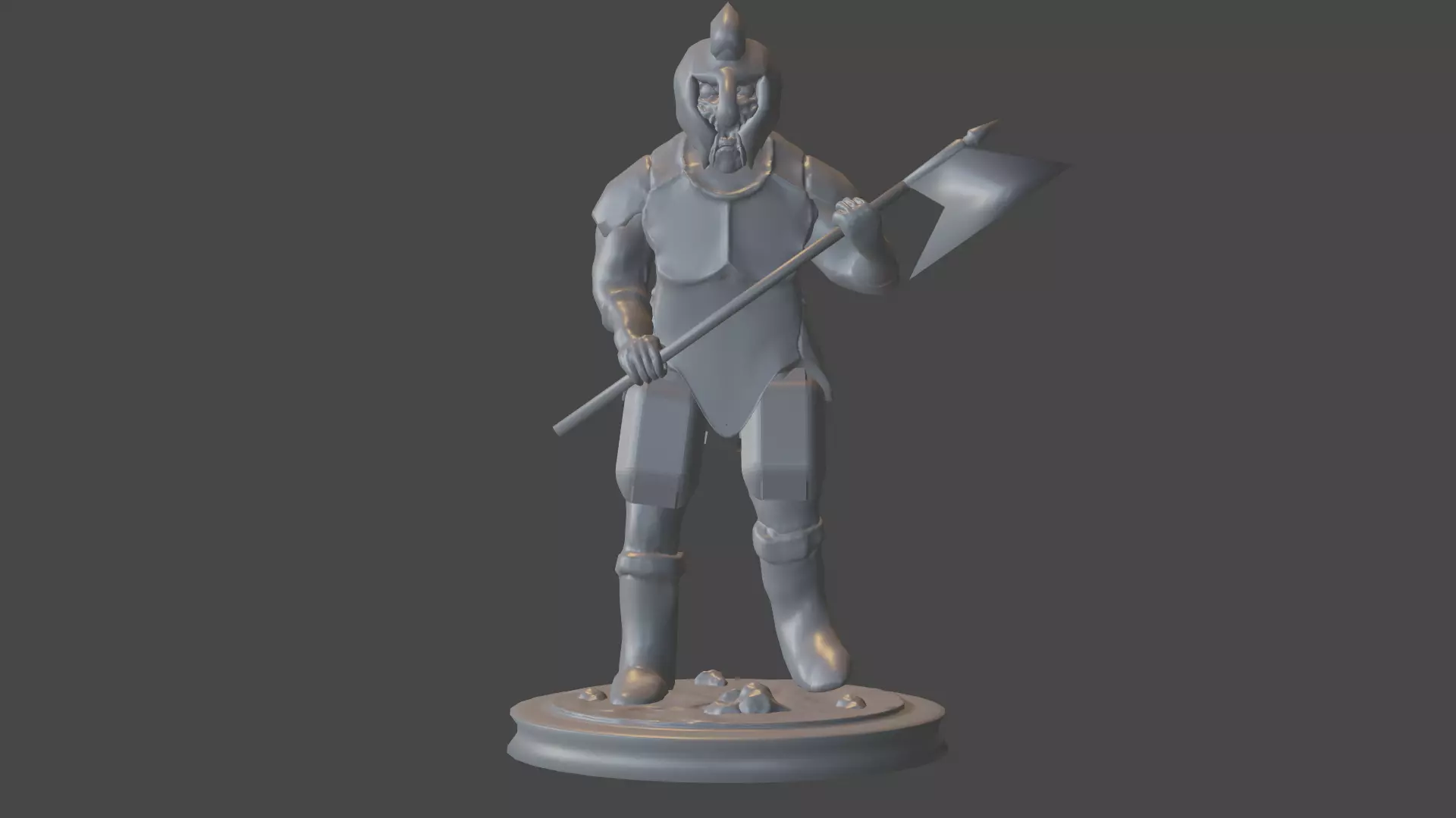 The orc statue of knight holding sword 3D print model_0